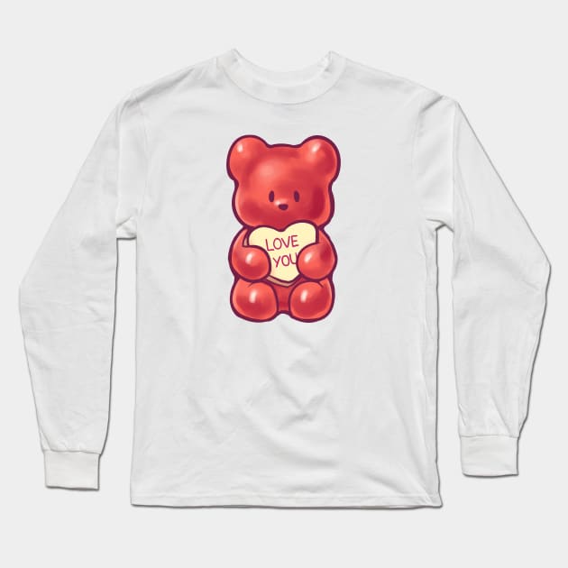 Candy Heart Gummy Bear Long Sleeve T-Shirt by vreemdear